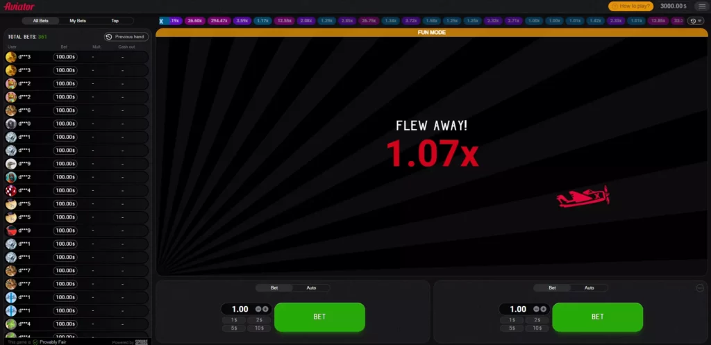 Самолет улетает Самолет улетает в игре Aviator